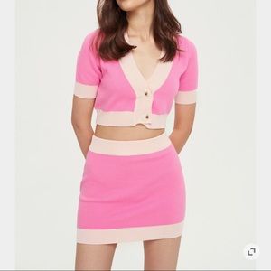 Cider Pink Coord Sweater and Skirt SUPER CUTE Kpop Style Set New with Tags